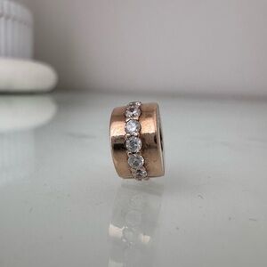 Pandora Rose Gold Sparkling Row Spacer Charm Clip